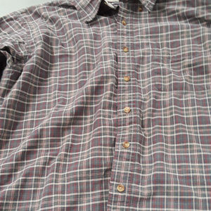 Roundtree and Yorke green, gray, red plaid shirt